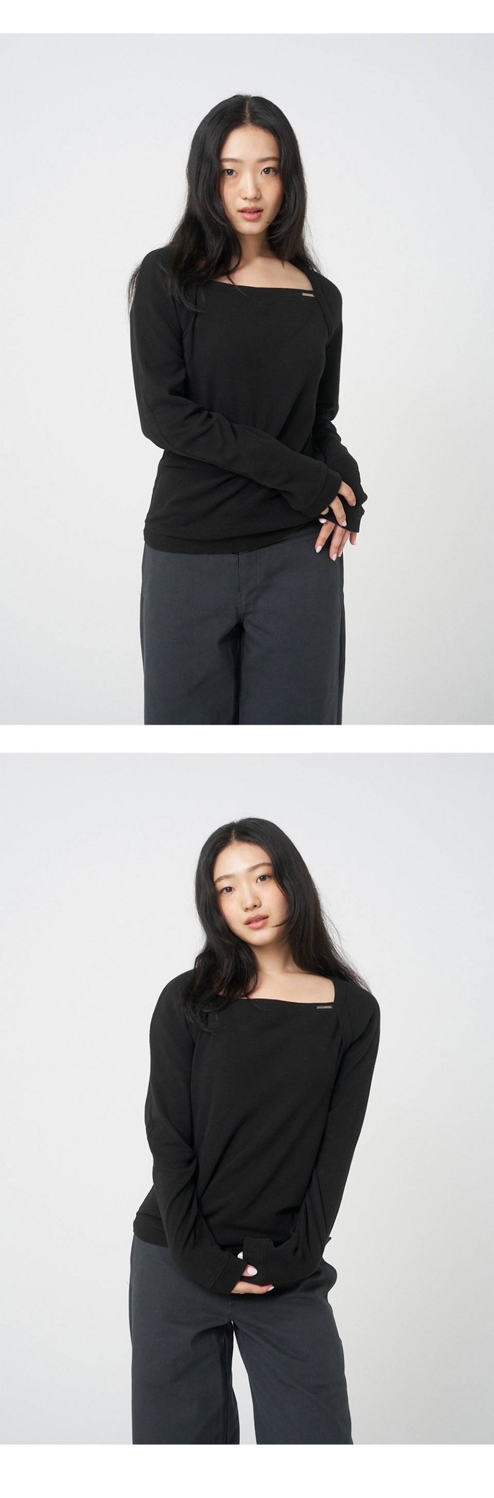 MUSINSA | MISEKI SEOUL Bolero layered long sleeves BLACK