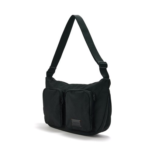 TWO POCKET HOBO BAG - BLACK (P255ACR410)