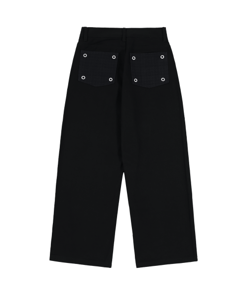 Брюки в клетку с патчем KF (Black) K25ZC176