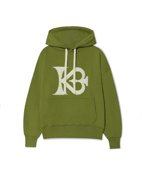 (начес)signature logo cozy hoodie_OLIVE