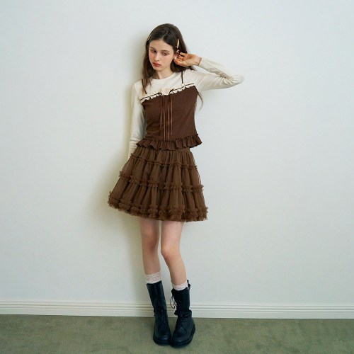Cest_Autumn ruffle long sleeve top
