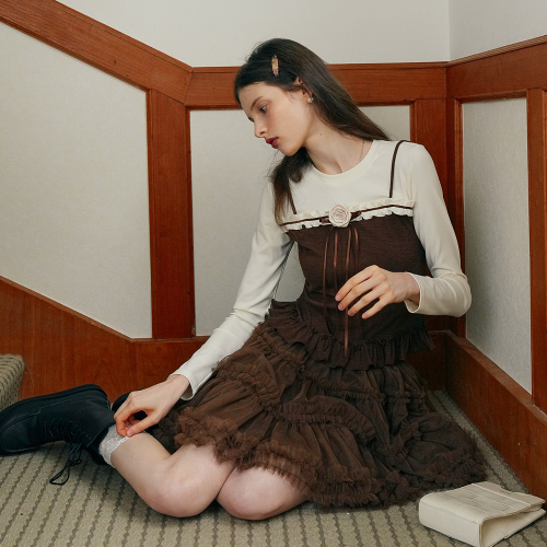Cest_Autumn ruffle long sleeve top