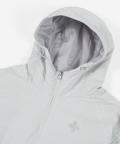 Ветровка с капюшоном в клетку (Grey) K25ZA161