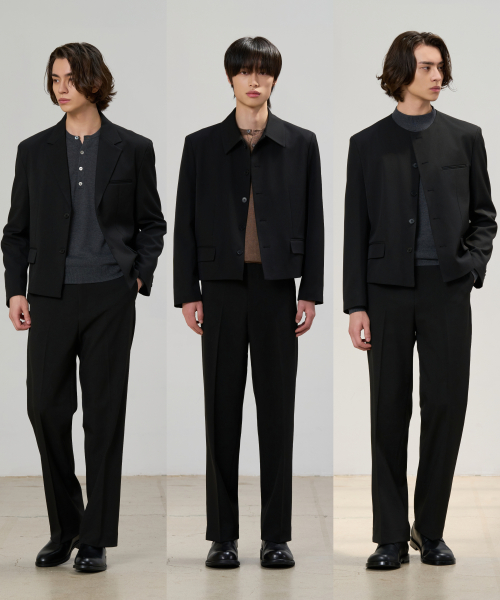 Укороченный модульный костюм-двойка (F01-Black)