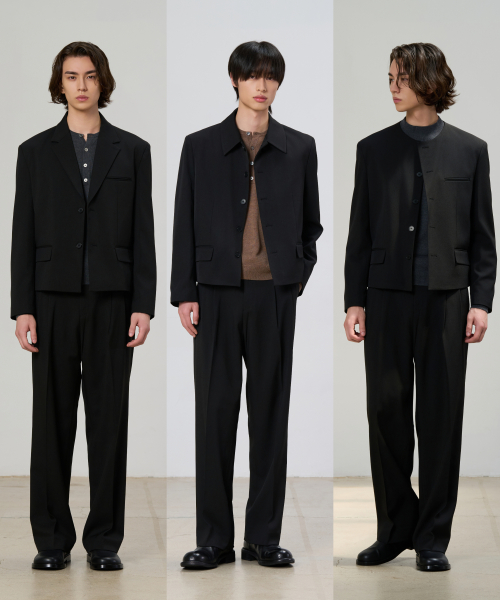 Укороченный модульный костюм-двойка (F01-Black)