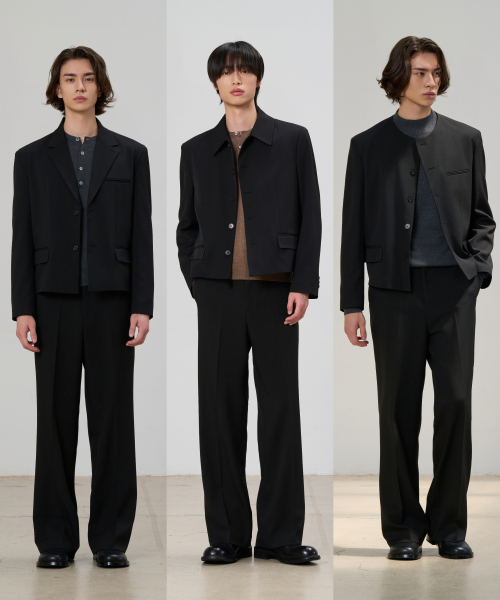 Укороченный модульный костюм-двойка (F01-Black)