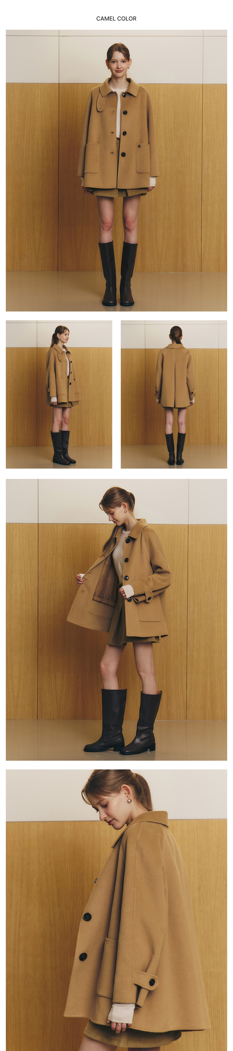 美品 LIDNM FINE WOOL MINIMAL HALF COAT LIDNM】FINE WOOL MINIMAL HALF COAT