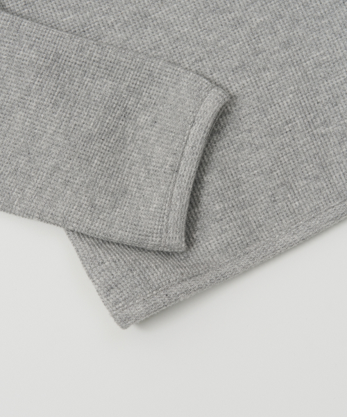 Женское худи с высоким горлом вафельной вязки (GREY)