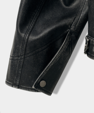 DIMITRI BLACK ディミトリブラック FAUX LEATHER デトロイト ワークジャケット ブラック 画像 11