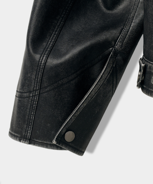 DIMITRI BLACK ディミトリブラック FAUX LEATHER デトロイト ワークジャケット ブラック 画像 11