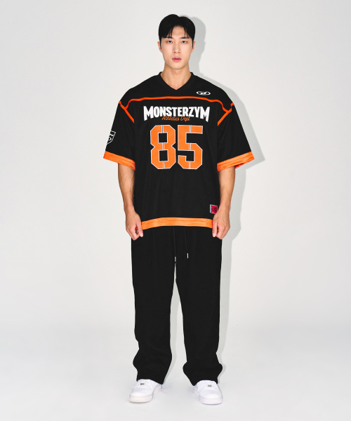 CHROME B SEMI WIDE PANTS [BLACK]