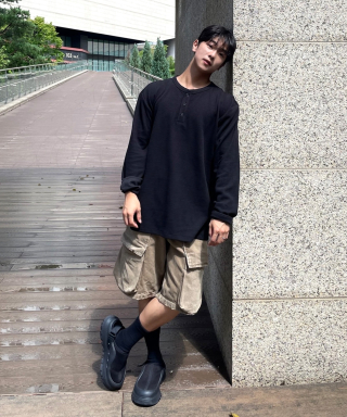 MINDBRIDGE マインドブリッジ ワッフル ヘンリーネック デイリー Tシャツ - 3色展開 画像 11