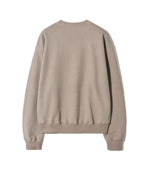 Heart Ship Graphic Pigment Sweat Shirt Beige