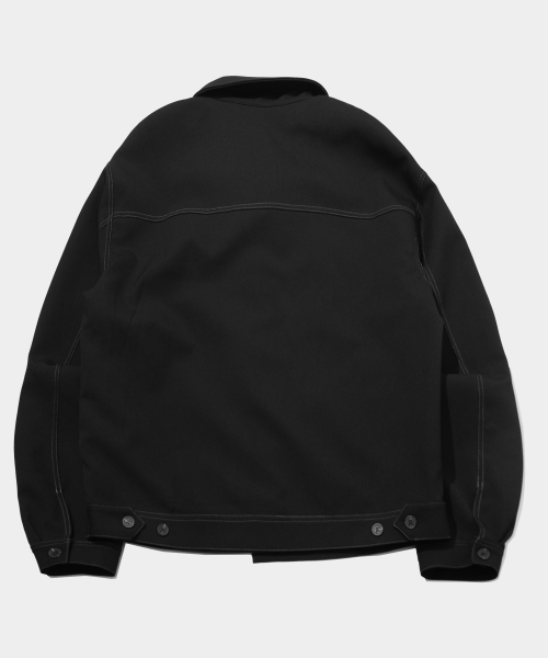 Вощёный стёганый однобортный формальный жакет с воротником [Black]