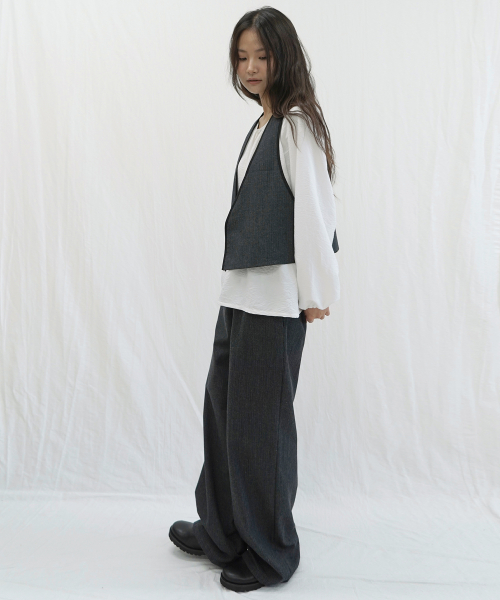 Jenny Stripe Banding Pants (Charcoal)