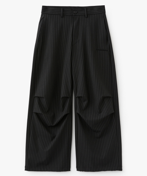 Draft Pinstripe парашютные слаксы Black