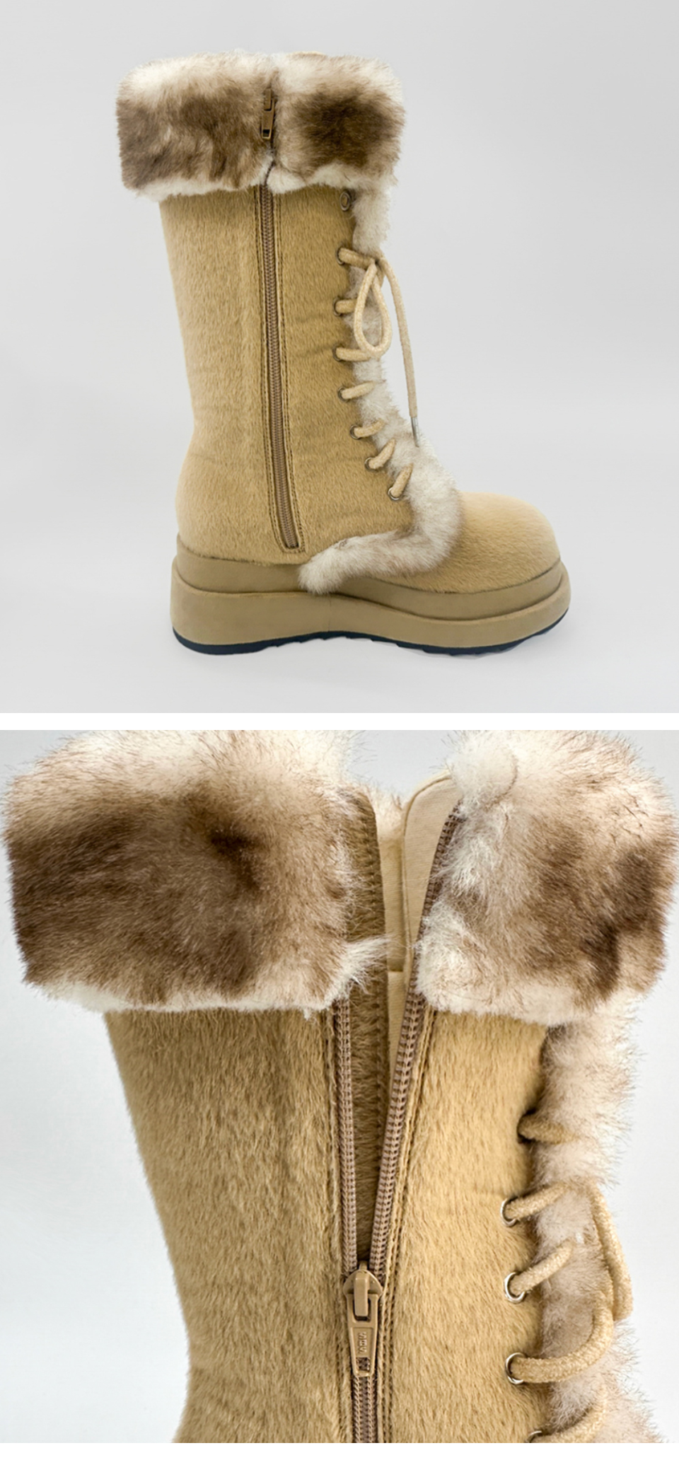 루루서울(LOULOUSEOUL) Sugar Fur Boots (Beige) - 사이즈 & 후기 | 무신사