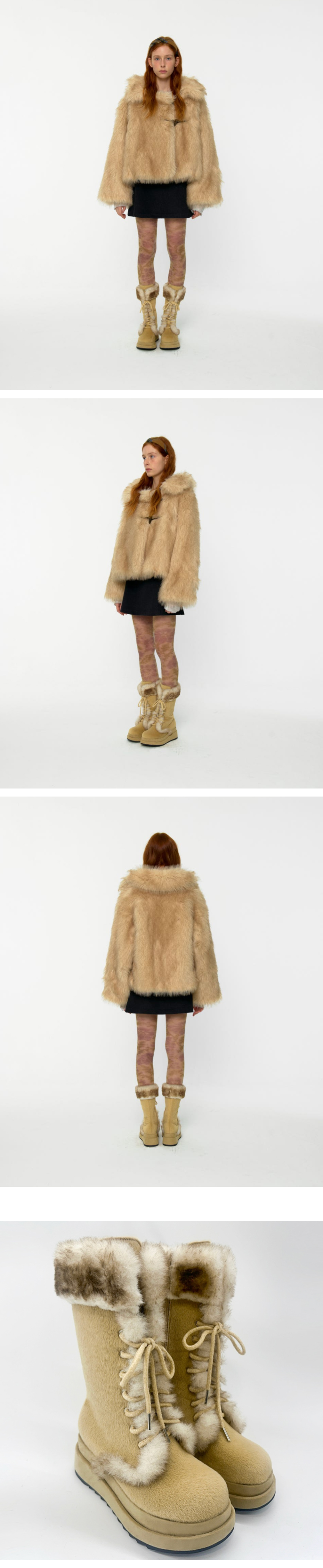 루루서울(LOULOUSEOUL) Sugar Fur Boots (Beige) - 사이즈 & 후기 | 무신사