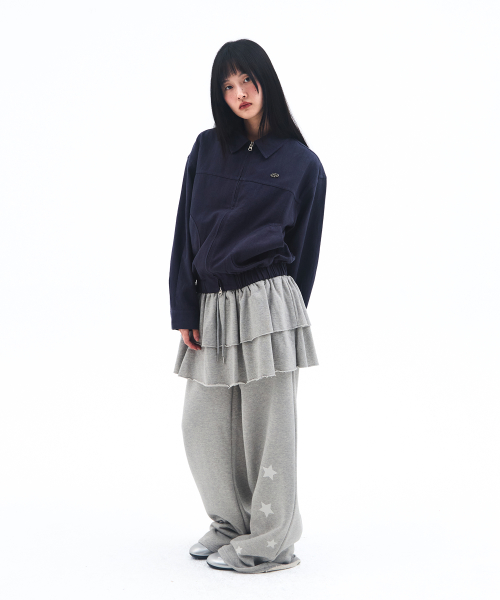LINEN BOMBER JACKET NAVY