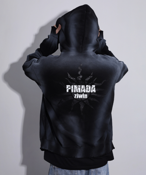 Aurora Eyes Hood Zip-Up_[Black]