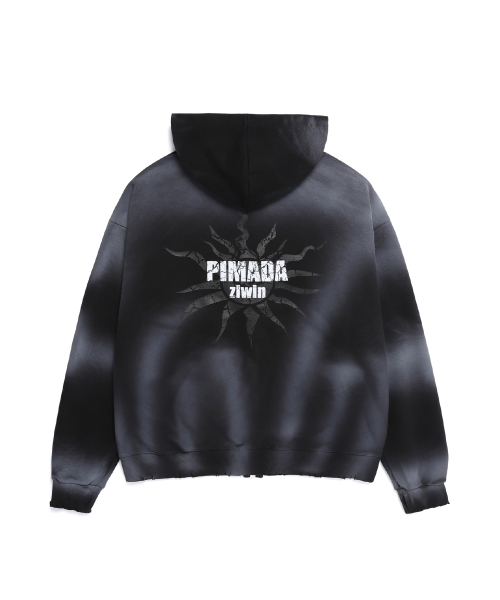 Aurora Eyes Hood Zip-Up_[Black]