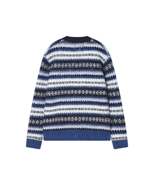 кардиган V-образный Fair Isle синий