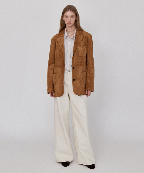 замша Blazer куртка - Brown