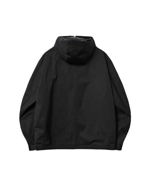 High neck худи shell parka черный