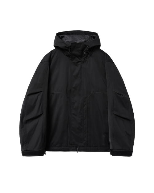 High neck худи shell parka черный