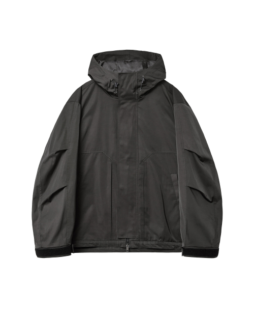 High neck худи shell parka CHARCOAL