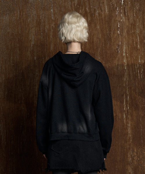 SULFUR WASHED худи ZIP-UP черный