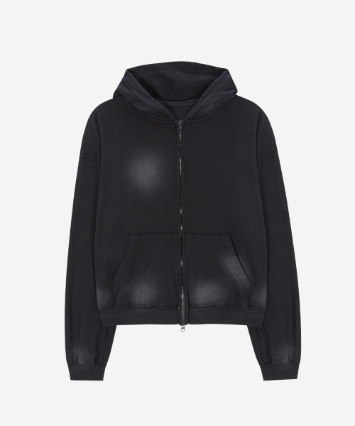 SULFUR WASHED худи ZIP-UP черный