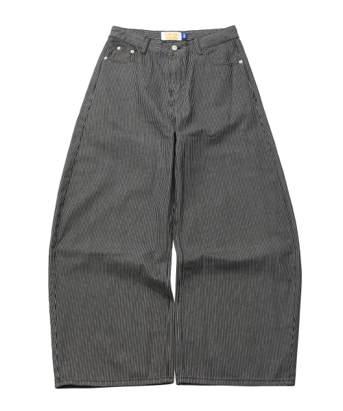 Stripe curved джинсы wide pants черный