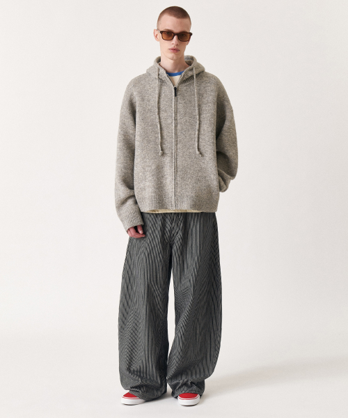Stripe curved джинсы wide pants черный