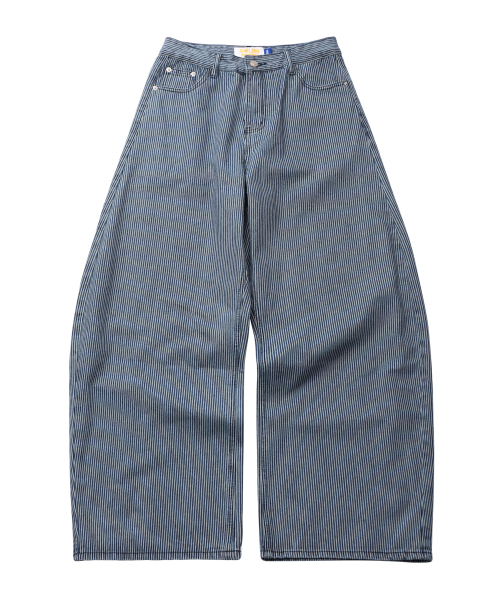Stripe curved джинсы wide pants синий