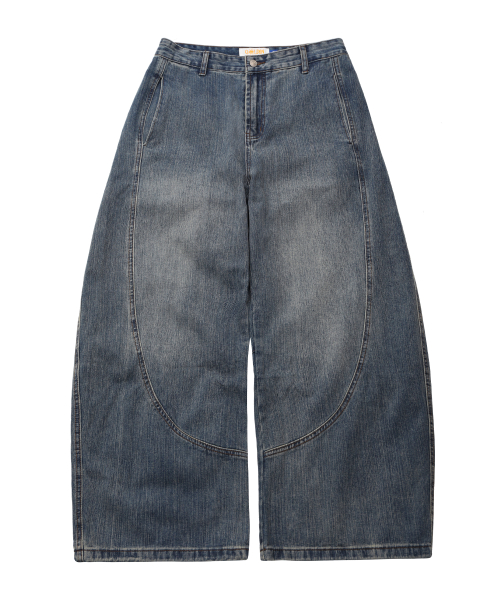Washed slub джинсы wide pants синий
