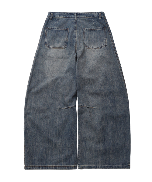 Washed slub джинсы wide pants синий