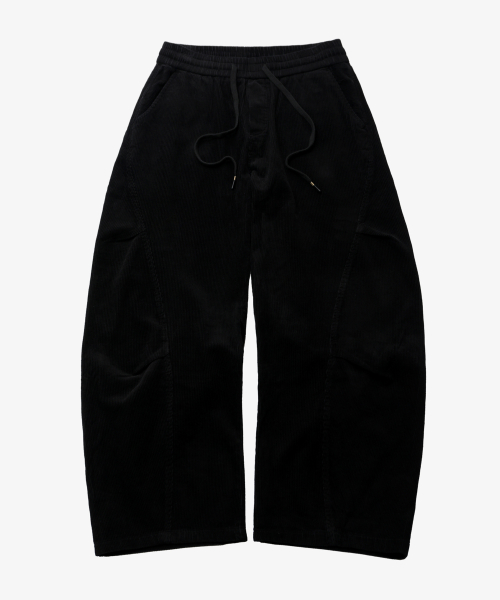 Corduroy parachute pants черный