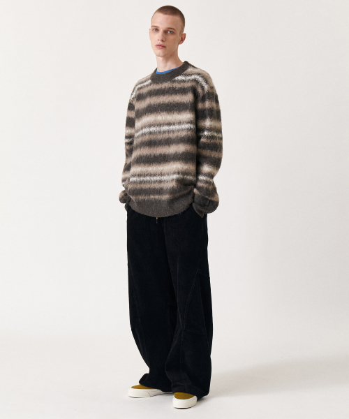 Corduroy parachute pants черный