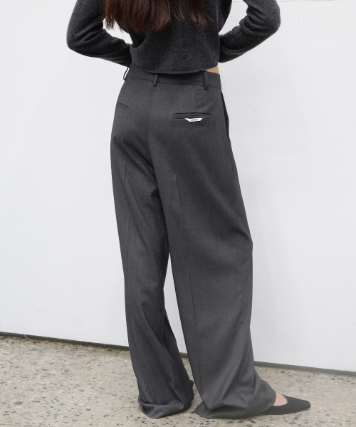 Whenever Wide Slacks - Charcoal