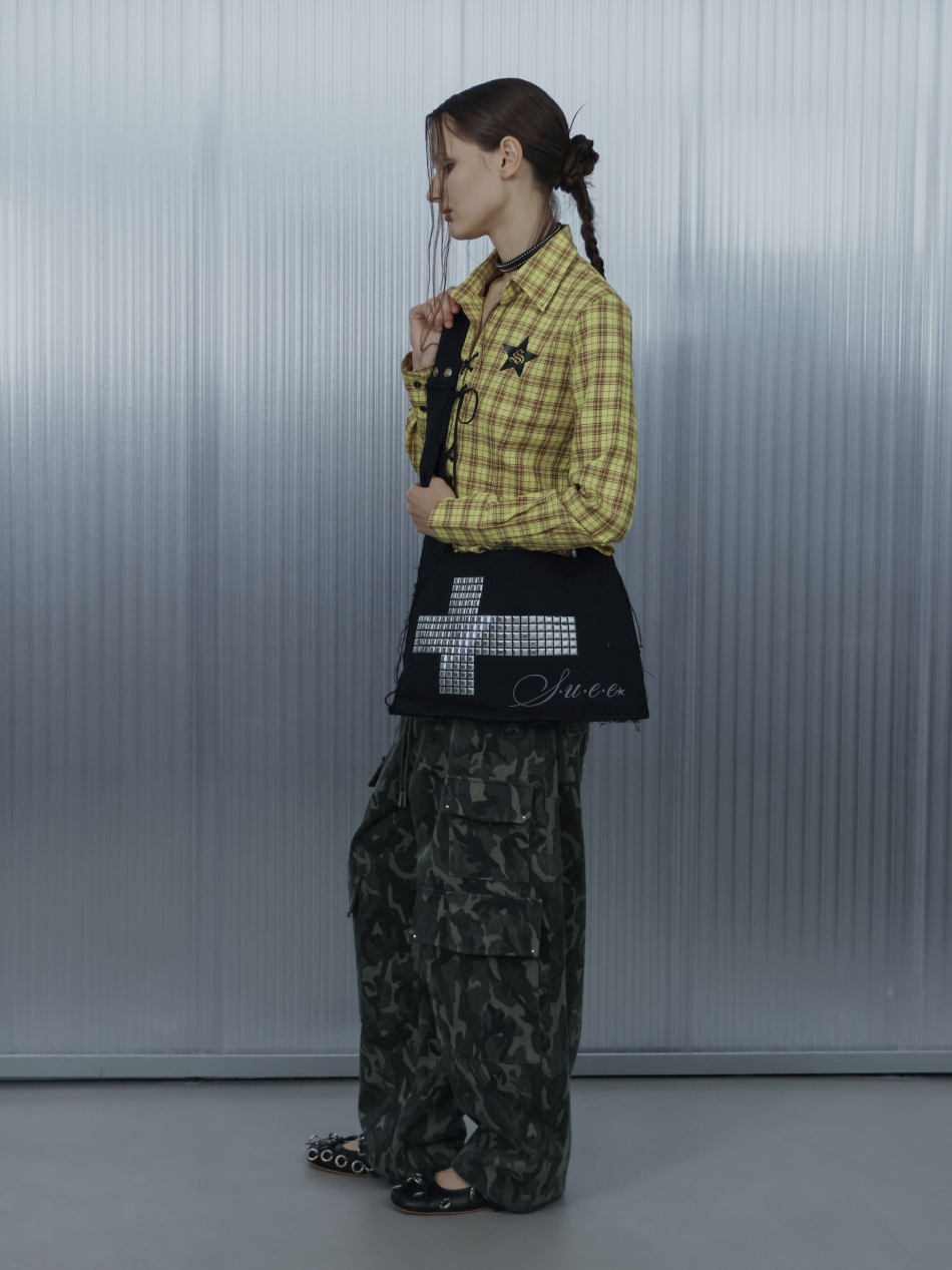 CHECK RACE-UP SHIRT / YELLOW | ファッション通販サイト NUGU