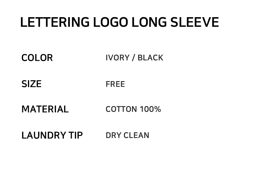 LETTERING LOGO LONG SLEEVE - 2 COLORS BLACK