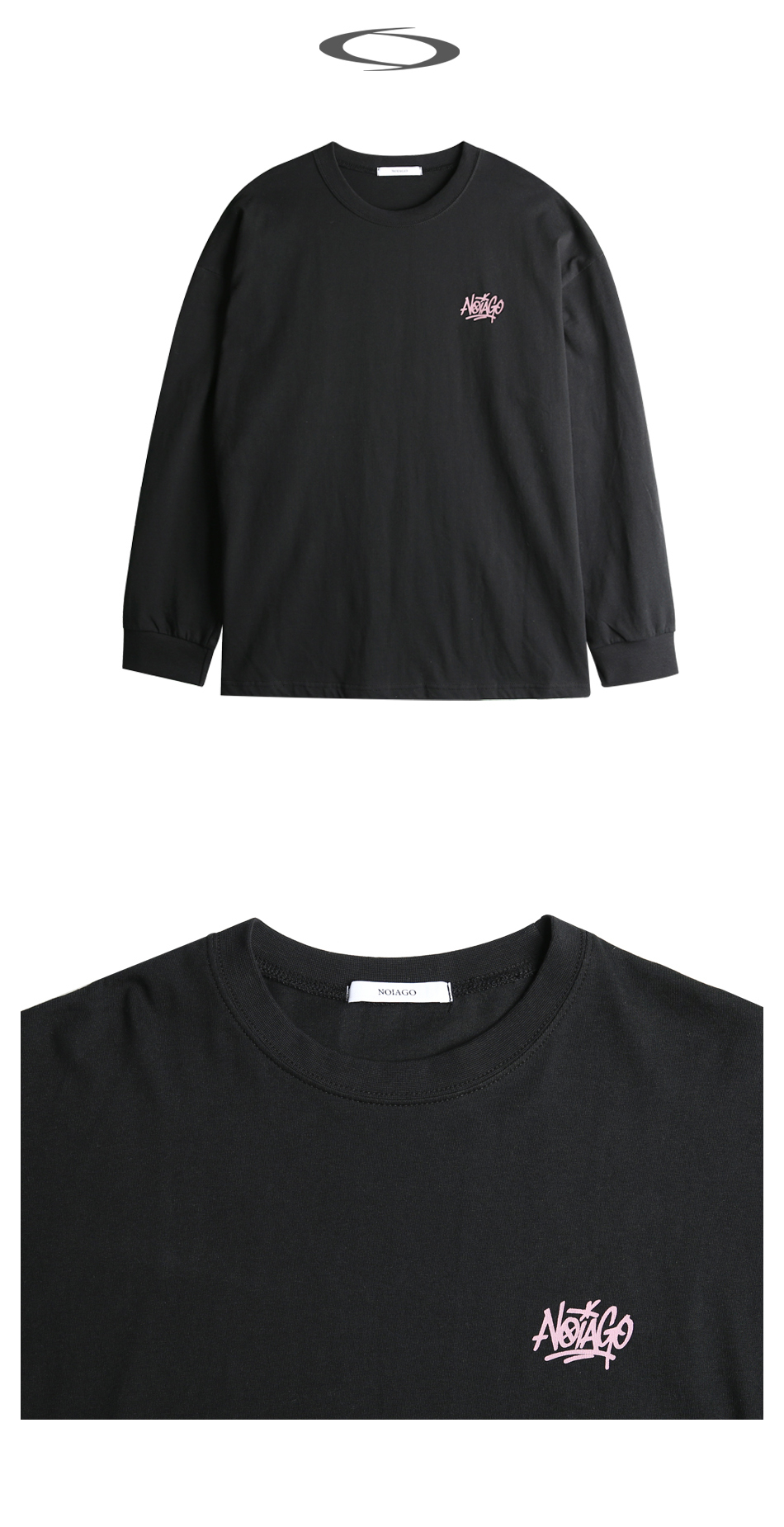 LETTERING LOGO LONG SLEEVE - 2 COLORS BLACK