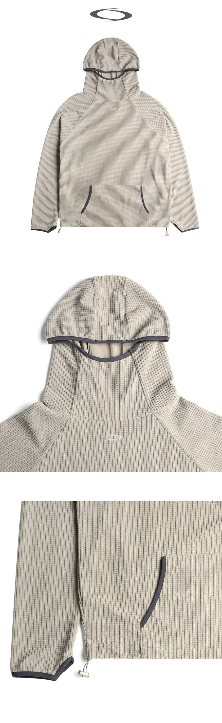 WAFFLE WARMER HOODIE - 3 COLORS KHAKI BEIGE