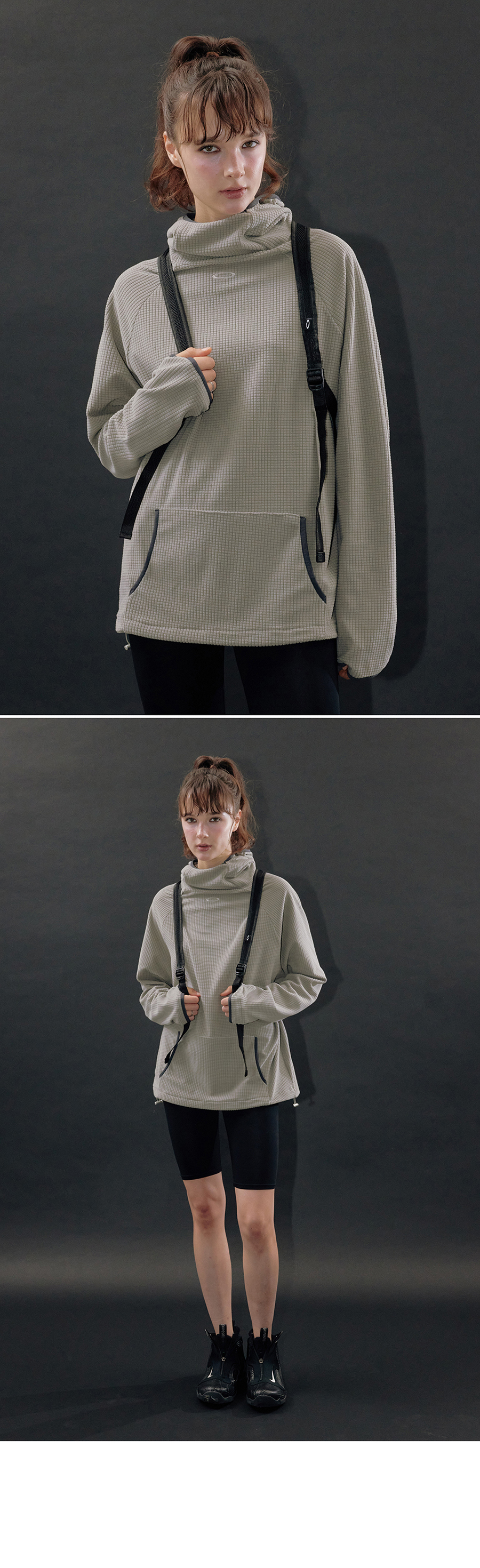 WAFFLE WARMER HOODIE - 3 COLORS BLACK