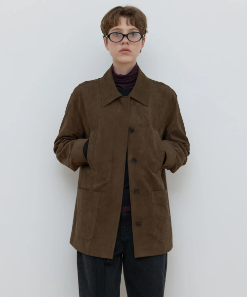 замша SINGLE HALF куртка BROWN