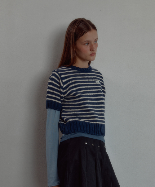 LR STRIPE HALF вязаный темно-синий