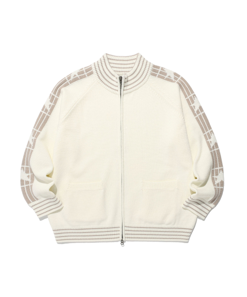 STAR TRACK вязаный ZIP UP IVORY( CODE0 684A)