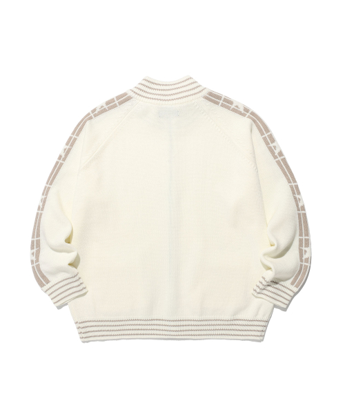 STAR TRACK вязаный ZIP UP IVORY( CODE0 684A)