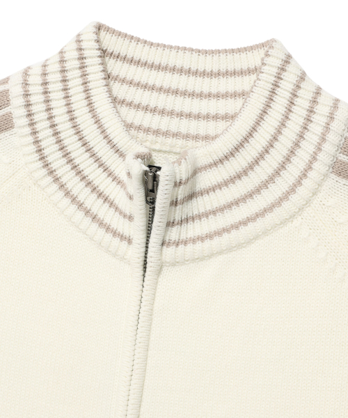 STAR TRACK вязаный ZIP UP IVORY( CODE0 684A)